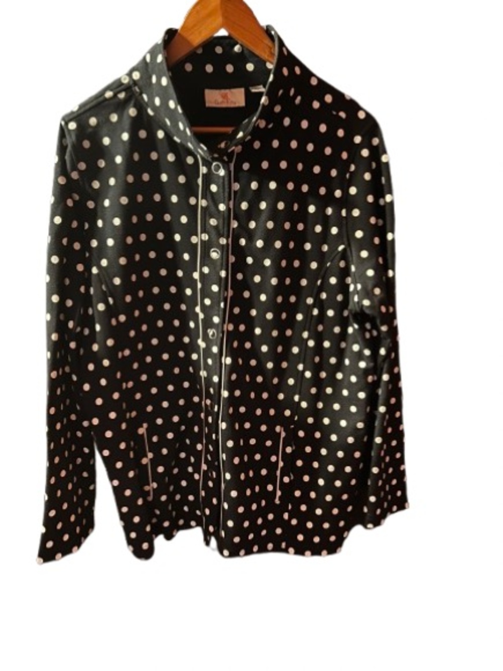 Quacker Factory from QVC Polka Dot Black Jacket- like new - large